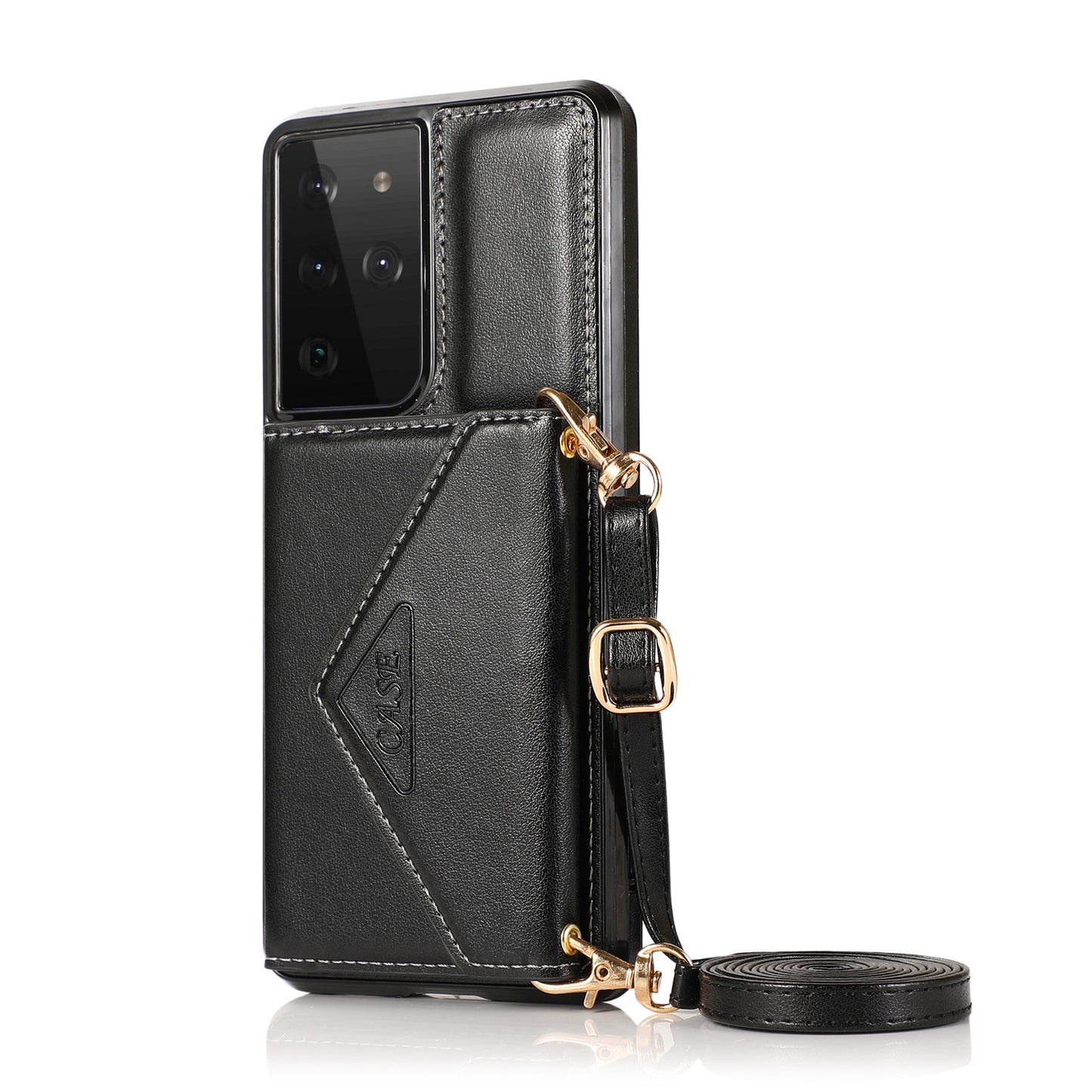 Leather case with cross belt for women compatible with - Samsung Smart Phones