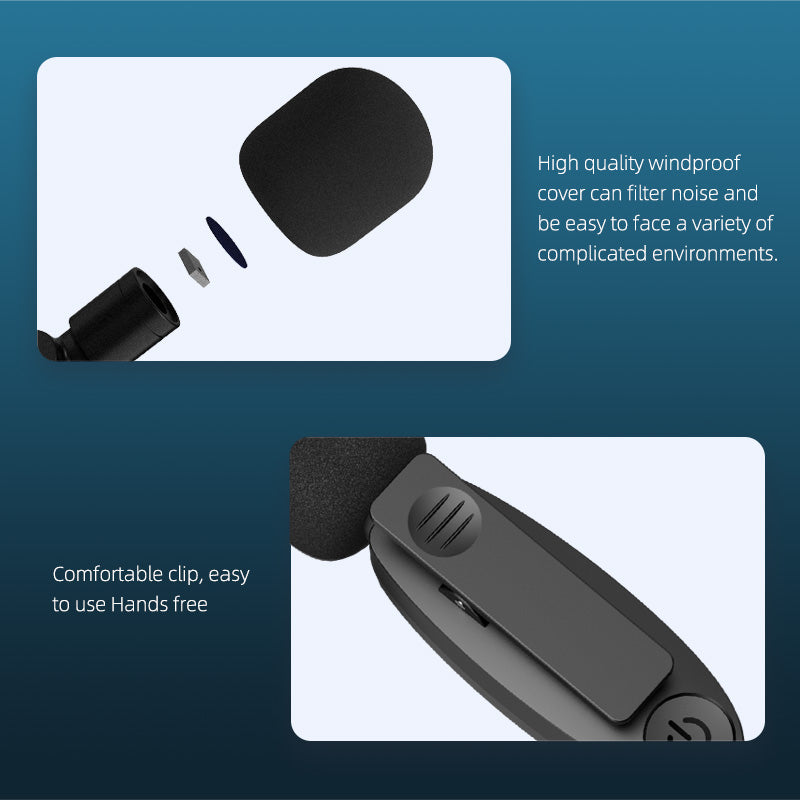2.4G Chip Radio Noise Reduction Small Wireless Outdoor Live Broadcast Microphone for Smart Phone
