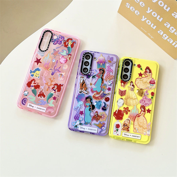 Beautiful Cartoon princess mobile phone protective soft sleeve suitable for Samsung S22ultra, S22, S220