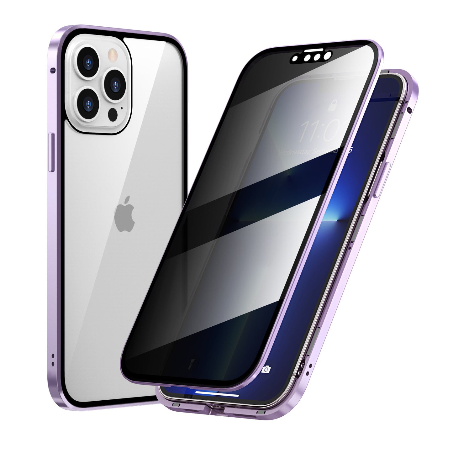 Anti-peep Magneto phone case for Apple 13Pro & iPhone13/Mini double-sided metal frame protection