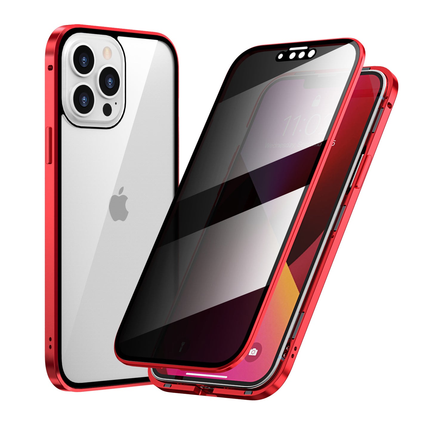 Anti-peep Magneto phone case for Apple 13Pro & iPhone13/Mini double-sided metal frame protection