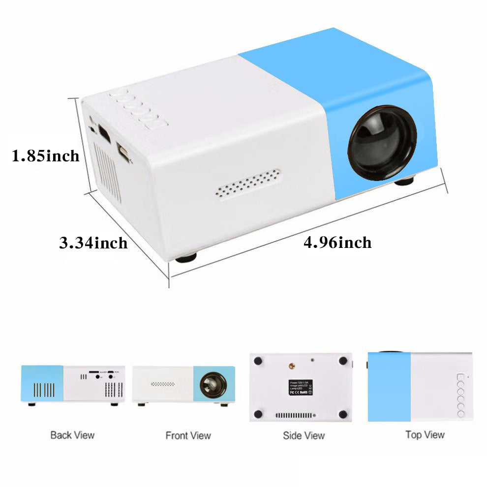 1pc Portable Movie Projector with Wi-Fi, HDMI, USB, and iOS/Android Compatibility